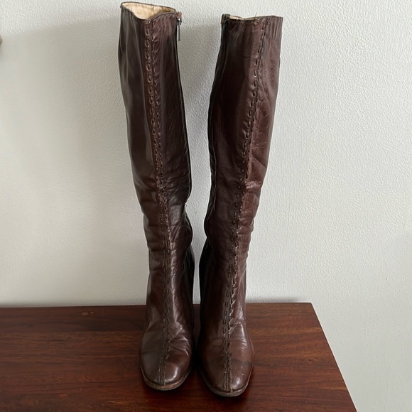 Ramirez Shoes - VINTAGE RAMIREZ Knee High Brown Leather Heeled Boots 5.5